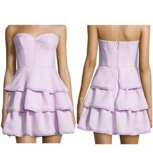 Bcbgmaxazria • Jacklyn light iris tiered ruffle skirt mini dress Size 6